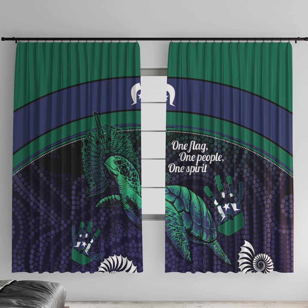 Torres Strait Islanders Flag Day Window Curtain Dhari One Flag One People One Spirit