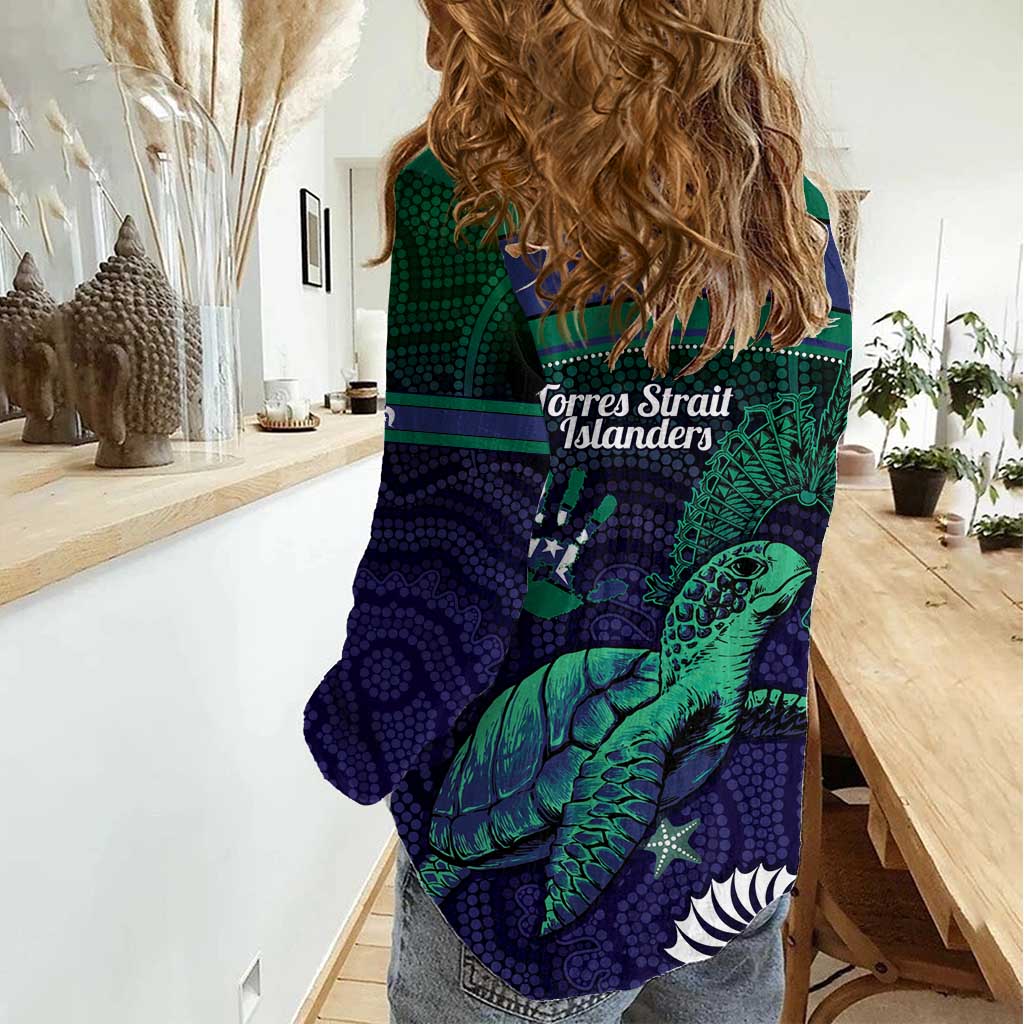 Torres Strait Islanders Flag Day Women Casual Shirt Dhari One Flag One People One Spirit