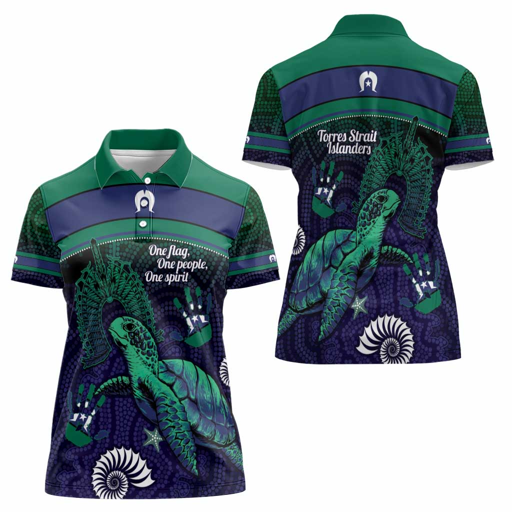 Torres Strait Islanders Flag Day Women Polo Shirt Dhari One Flag One People One Spirit