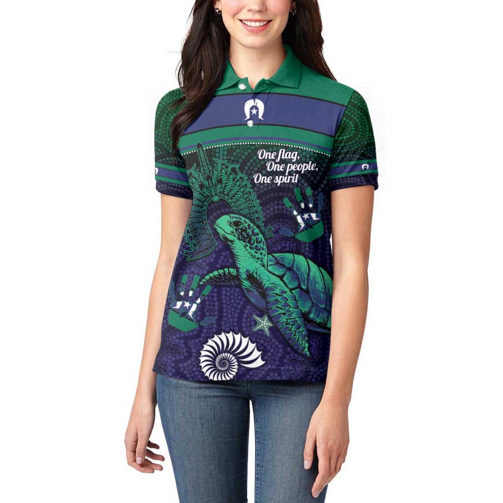 Torres Strait Islanders Flag Day Women Polo Shirt Dhari One Flag One People One Spirit