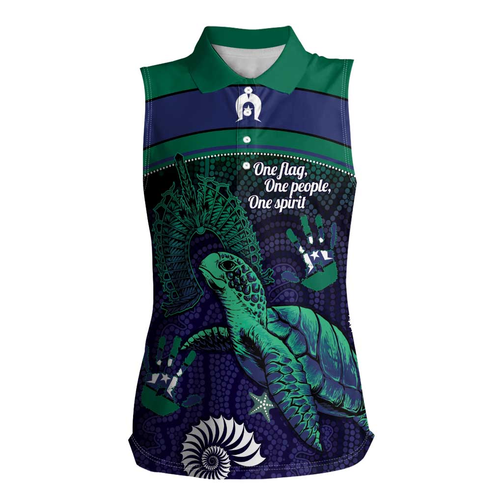 Torres Strait Islanders Flag Day Women Sleeveless Polo Shirt Dhari One Flag One People One Spirit