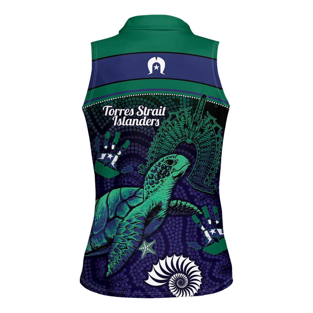 Torres Strait Islanders Flag Day Women Sleeveless Polo Shirt Dhari One Flag One People One Spirit