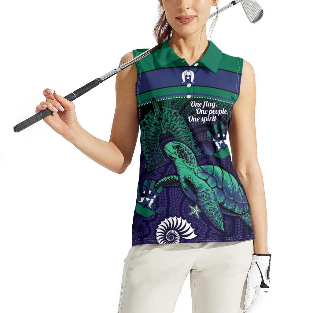 Torres Strait Islanders Flag Day Women Sleeveless Polo Shirt Dhari One Flag One People One Spirit
