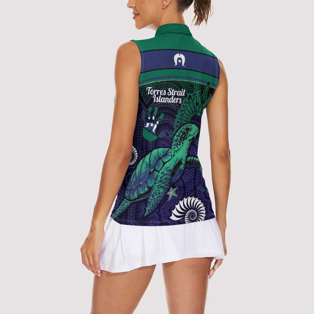 Torres Strait Islanders Flag Day Women Sleeveless Polo Shirt Dhari One Flag One People One Spirit