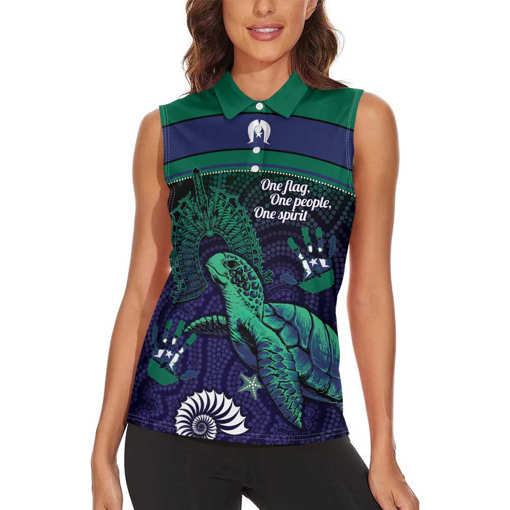Torres Strait Islanders Flag Day Women Sleeveless Polo Shirt Dhari One Flag One People One Spirit