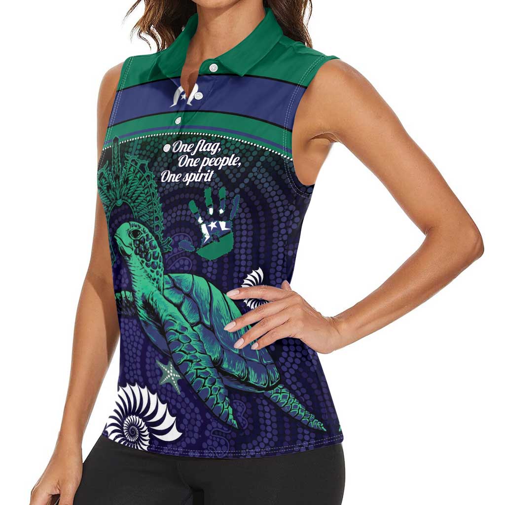 Torres Strait Islanders Flag Day Women Sleeveless Polo Shirt Dhari One Flag One People One Spirit