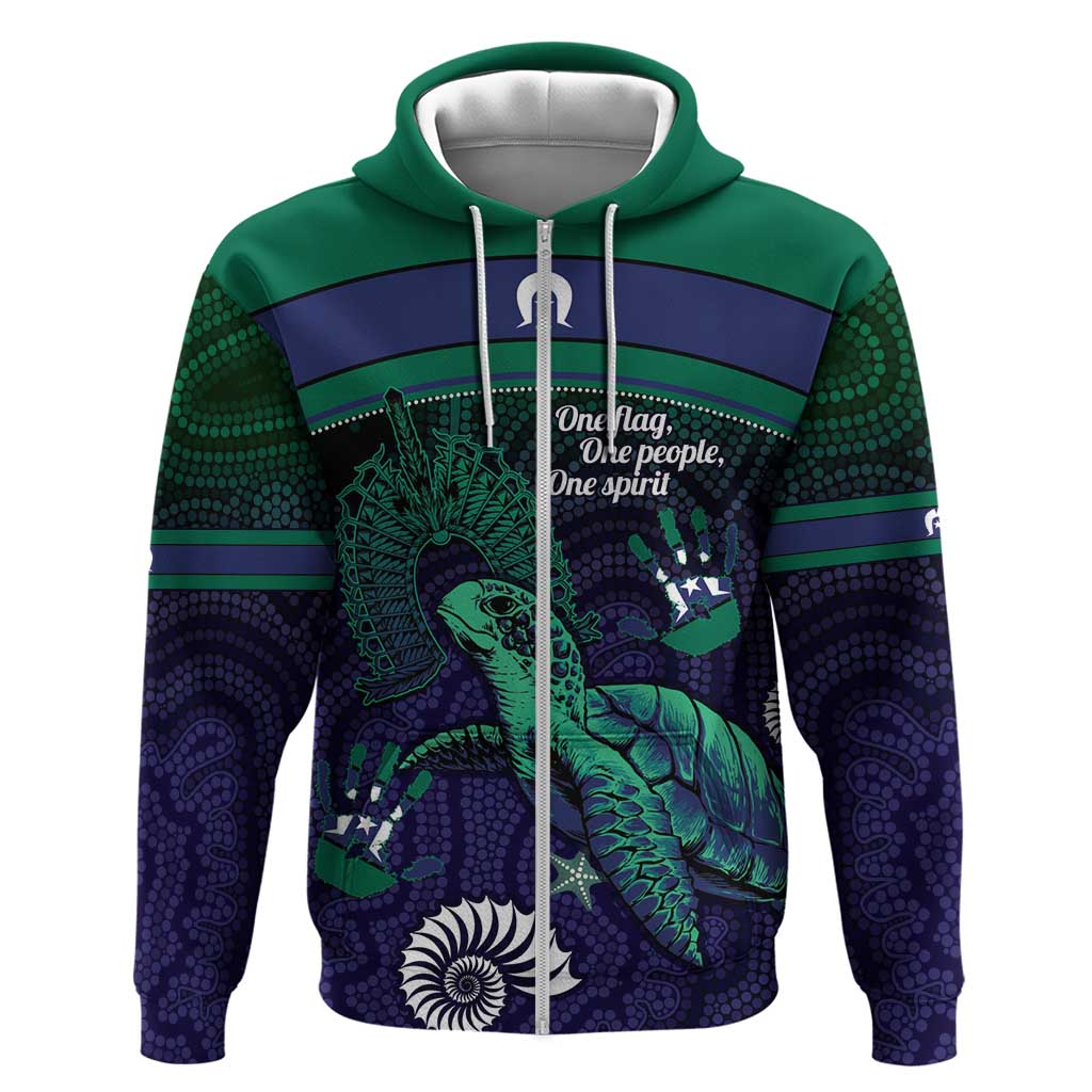 Torres Strait Islanders Flag Day Zip Hoodie Dhari One Flag One People One Spirit