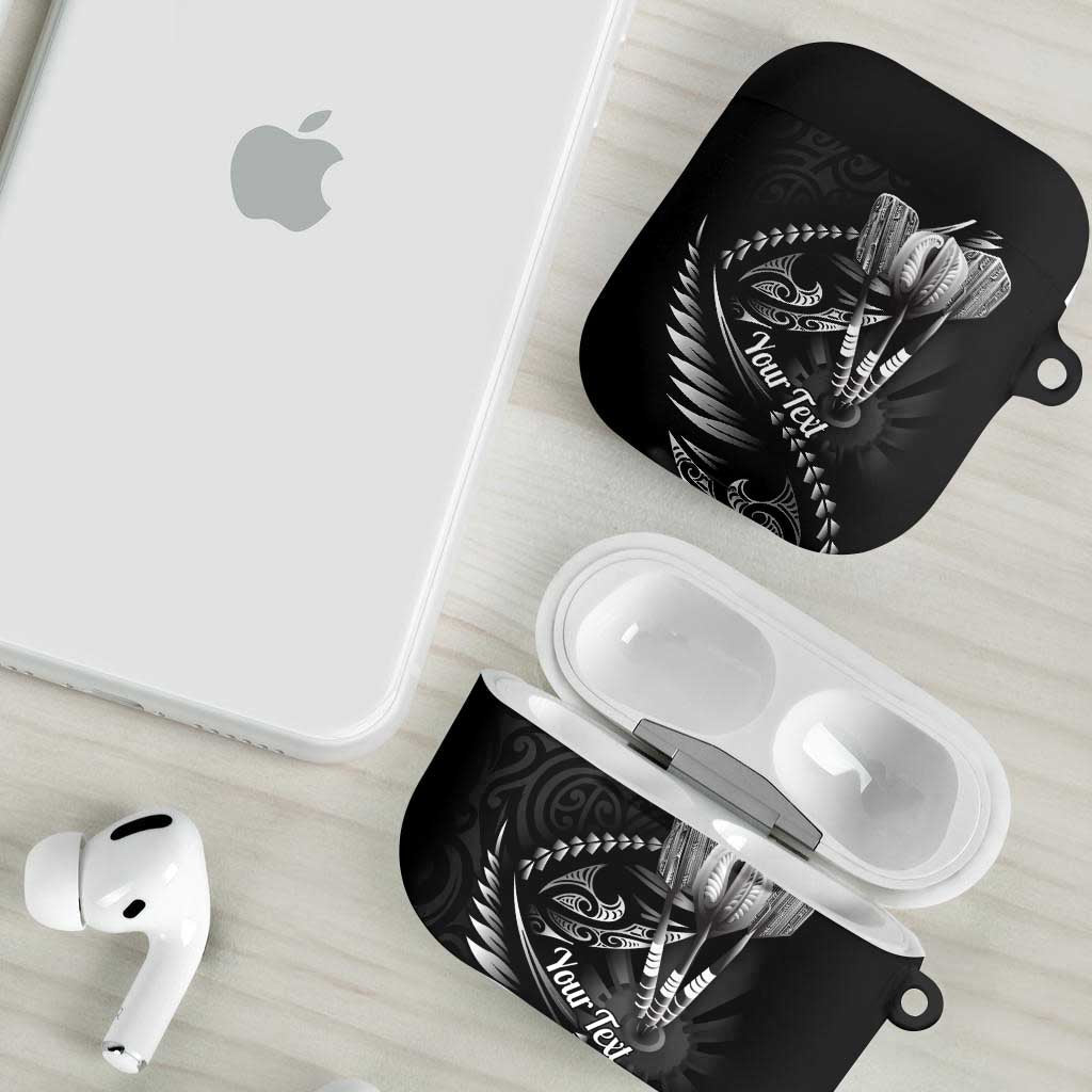 Personalised All Black New Zealand Darts AirPods Case Aoteroa Fern Maori Galaxy Style - Aussie Hoodie