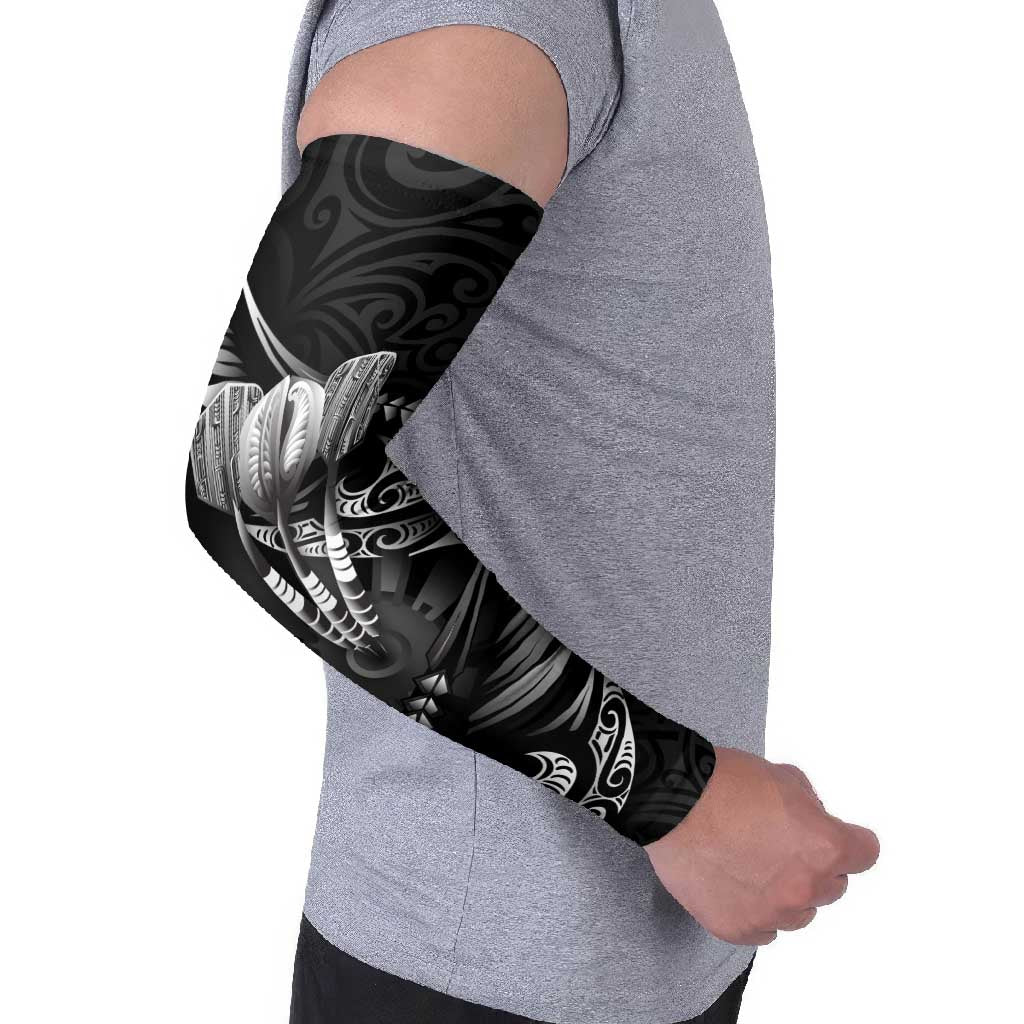 Personalised All Black New Zealand Darts Arm Sleeves Aoteroa Fern Maori Galaxy Style - Aussie Hoodie