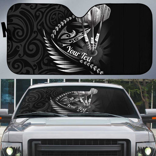 Personalised All Black New Zealand Darts Auto Sun Shade Aoteroa Fern Maori Galaxy Style - Aussie Hoodie