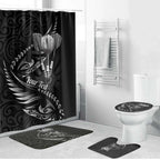 Personalised All Black New Zealand Darts Bathroom Set Aoteroa Fern Maori Galaxy Style - Aussie Hoodie