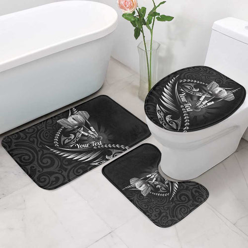 Personalised All Black New Zealand Darts Bathroom Set Aoteroa Fern Maori Galaxy Style - Aussie Hoodie