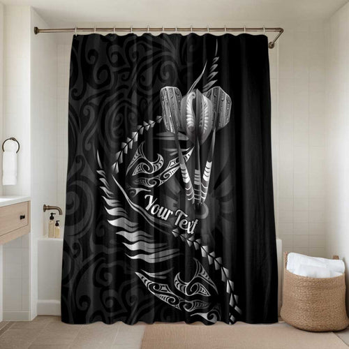 Personalised All Black New Zealand Darts Bathroom Set Aoteroa Fern Maori Galaxy Style - Aussie Hoodie