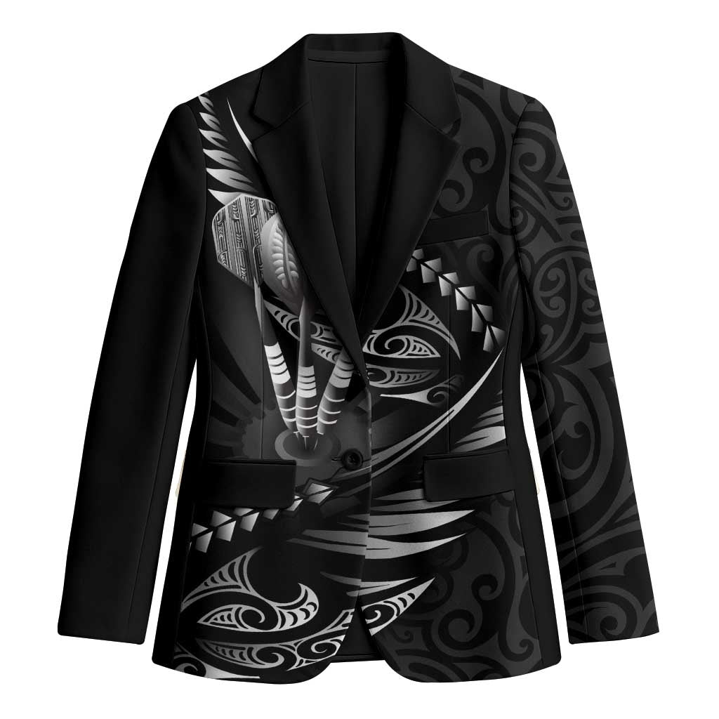 Personalised All Black New Zealand Darts Blazer Aoteroa Fern Maori Galaxy Style - Aussie Hoodie