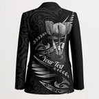 Personalised All Black New Zealand Darts Blazer Aoteroa Fern Maori Galaxy Style - Aussie Hoodie