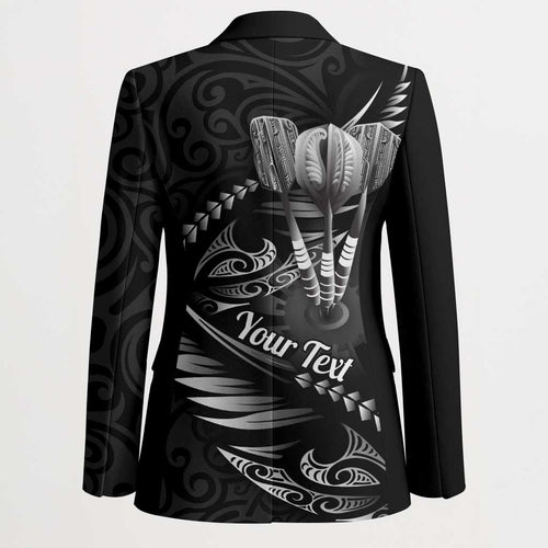 Personalised All Black New Zealand Darts Blazer Aoteroa Fern Maori Galaxy Style - Aussie Hoodie