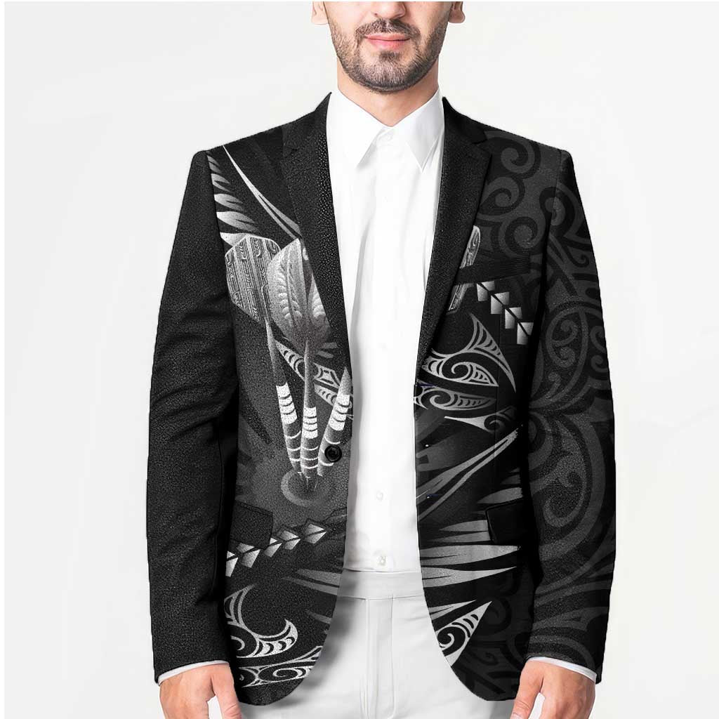 Personalised All Black New Zealand Darts Blazer Aoteroa Fern Maori Galaxy Style - Aussie Hoodie