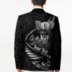 Personalised All Black New Zealand Darts Blazer Aoteroa Fern Maori Galaxy Style - Aussie Hoodie