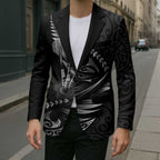 Personalised All Black New Zealand Darts Blazer Aoteroa Fern Maori Galaxy Style - Aussie Hoodie
