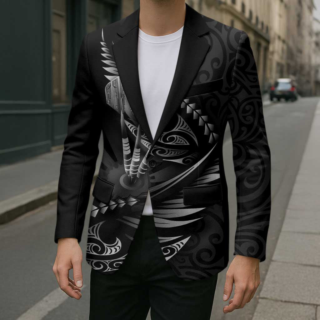 Personalised All Black New Zealand Darts Blazer Aoteroa Fern Maori Galaxy Style - Aussie Hoodie