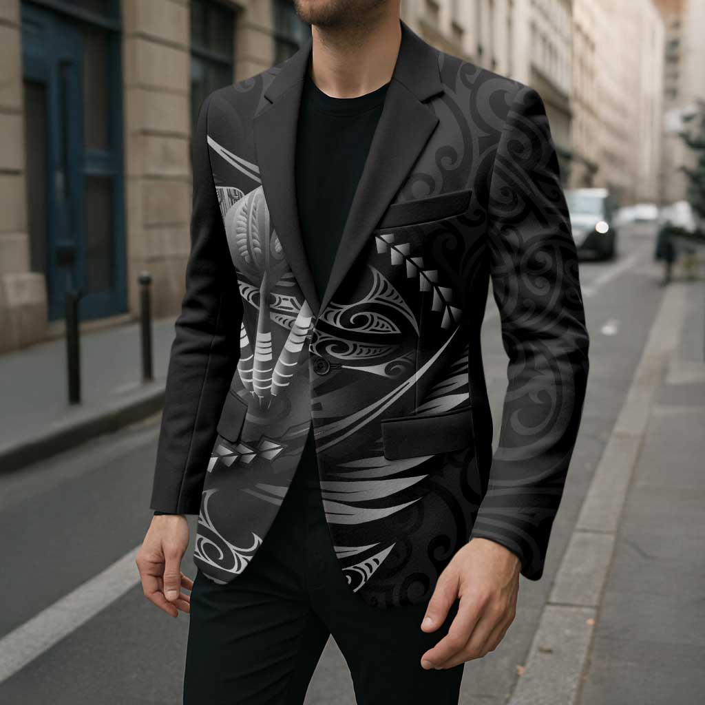 Personalised All Black New Zealand Darts Blazer Aoteroa Fern Maori Galaxy Style - Aussie Hoodie