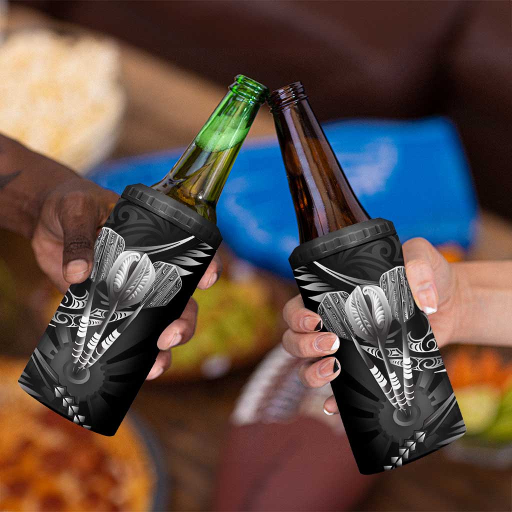 All Black New Zealand Darts 4 in 1 Can Cooler Tumbler Aoteroa Fern Maori Galaxy Style