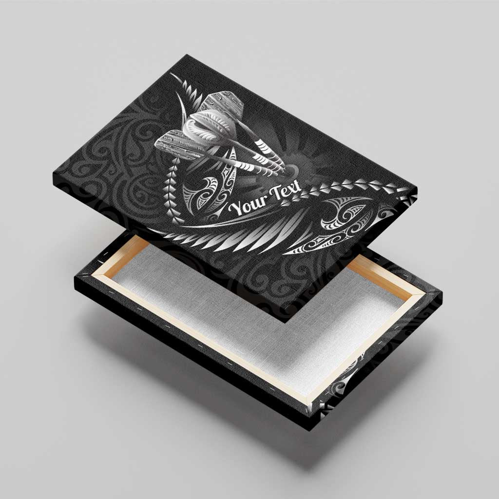Personalised All Black New Zealand Darts Canvas Wall Art Aoteroa Fern Maori Galaxy Style