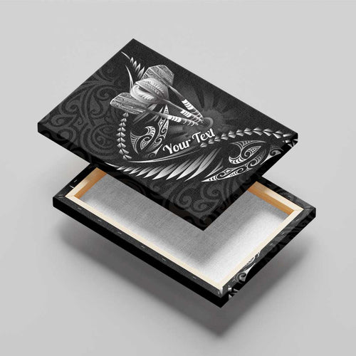 Personalised All Black New Zealand Darts Canvas Wall Art Aoteroa Fern Maori Galaxy Style