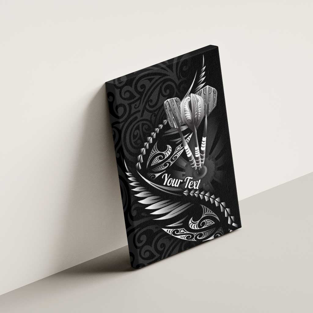 Personalised All Black New Zealand Darts Canvas Wall Art Aoteroa Fern Maori Galaxy Style