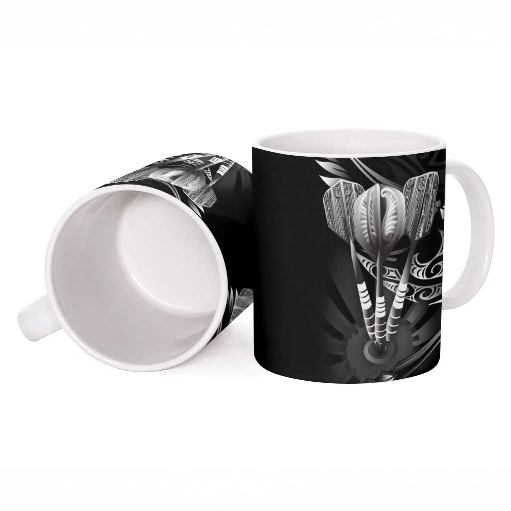 All Black New Zealand Darts Ceramic Mug Aoteroa Fern Maori Galaxy Style - Aussie Hoodie