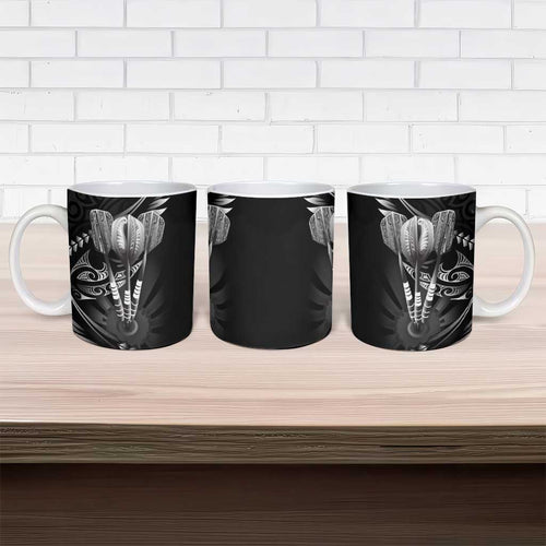 All Black New Zealand Darts Ceramic Mug Aoteroa Fern Maori Galaxy Style - Aussie Hoodie