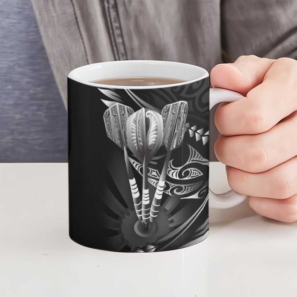 All Black New Zealand Darts Ceramic Mug Aoteroa Fern Maori Galaxy Style - Aussie Hoodie