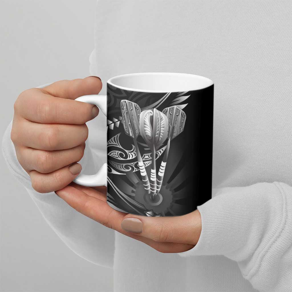 All Black New Zealand Darts Ceramic Mug Aoteroa Fern Maori Galaxy Style - Aussie Hoodie