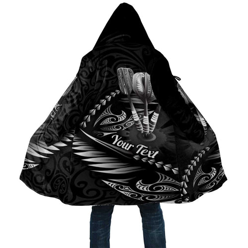 Personalised All Black New Zealand Darts Cloak Aoteroa Fern Maori Galaxy Style - Aussie Hoodie