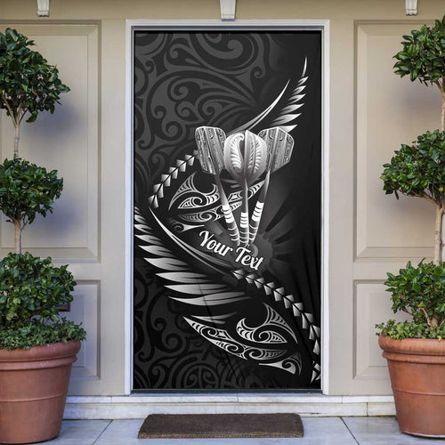 Personalised All Black New Zealand Darts Door Cover Aoteroa Fern Maori Galaxy Style - Aussie Hoodie