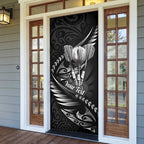 Personalised All Black New Zealand Darts Door Cover Aoteroa Fern Maori Galaxy Style - Aussie Hoodie