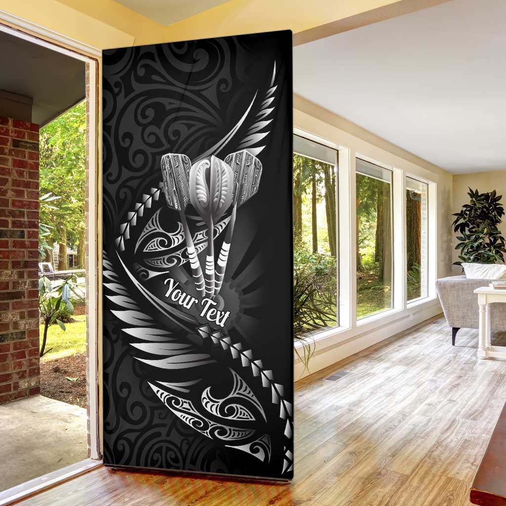 Personalised All Black New Zealand Darts Door Cover Aoteroa Fern Maori Galaxy Style - Aussie Hoodie