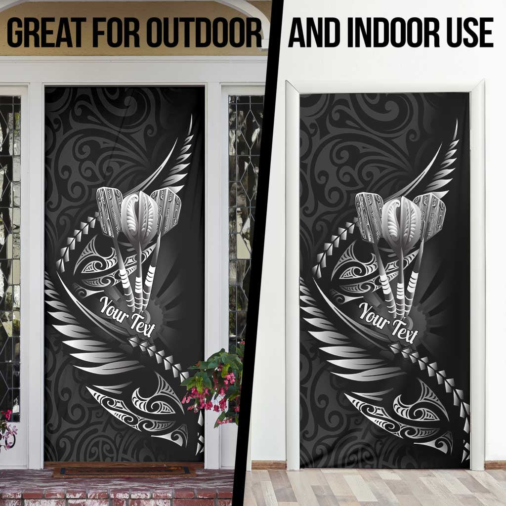 Personalised All Black New Zealand Darts Door Cover Aoteroa Fern Maori Galaxy Style - Aussie Hoodie