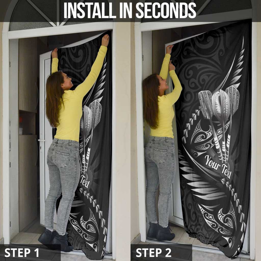 Personalised All Black New Zealand Darts Door Cover Aoteroa Fern Maori Galaxy Style - Aussie Hoodie