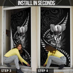 Personalised All Black New Zealand Darts Door Cover Aoteroa Fern Maori Galaxy Style - Aussie Hoodie