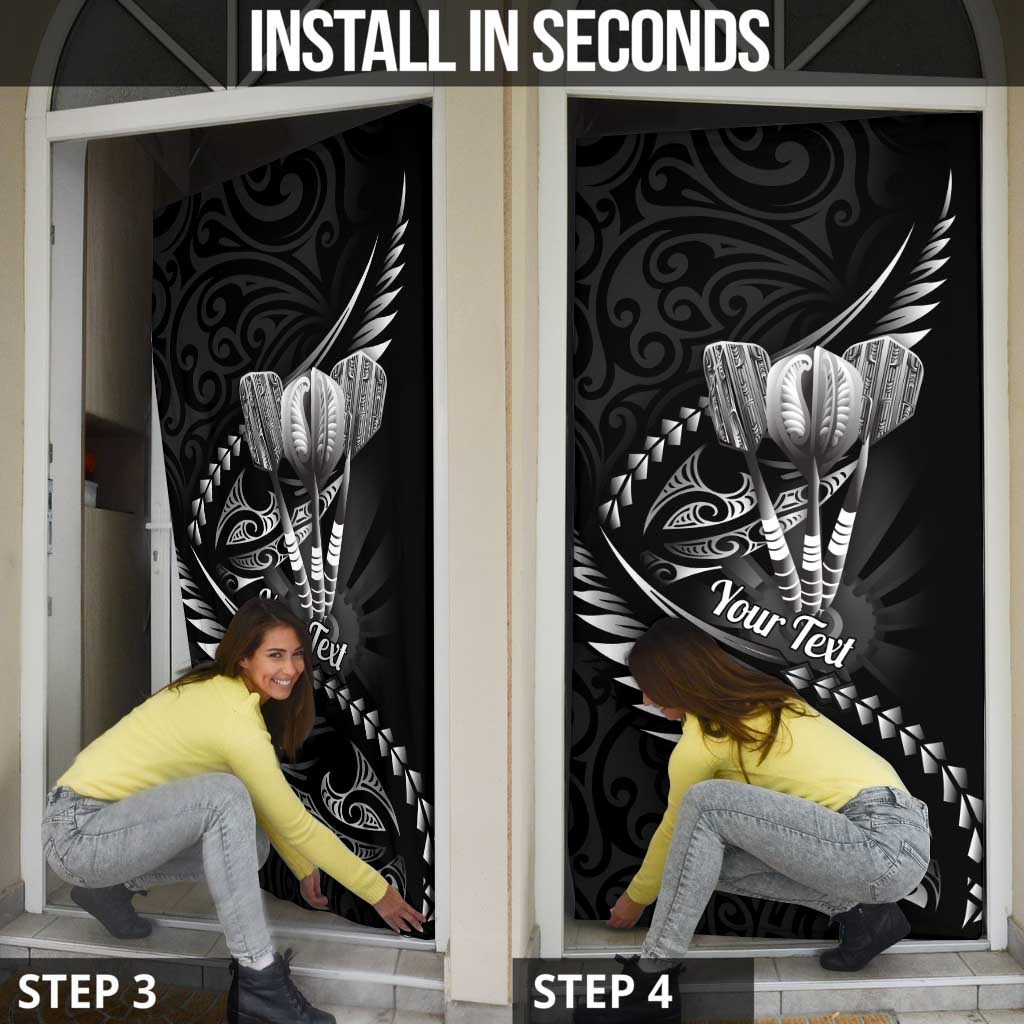 Personalised All Black New Zealand Darts Door Cover Aoteroa Fern Maori Galaxy Style - Aussie Hoodie