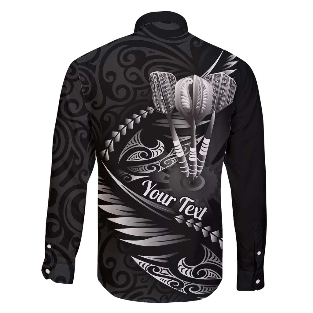 Personalised All Black New Zealand Darts Family Matching Off Shoulder Short Dress and Hawaiian Shirt Aoteroa Fern Maori Galaxy Style