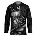 Personalised All Black New Zealand Darts Hockey Jersey Aoteroa Fern Maori Galaxy Style - Aussie Hoodie