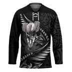 Personalised All Black New Zealand Darts Hockey Jersey Aoteroa Fern Maori Galaxy Style - Aussie Hoodie