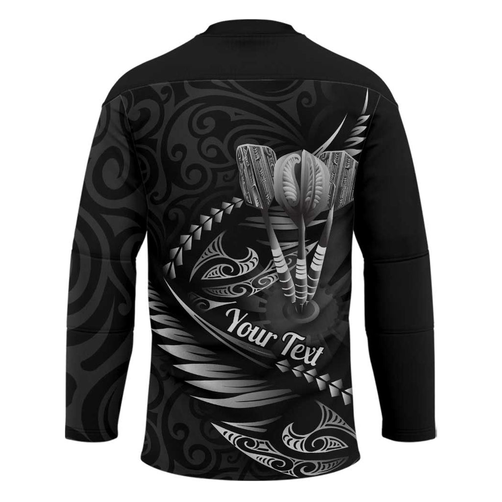 Personalised All Black New Zealand Darts Hockey Jersey Aoteroa Fern Maori Galaxy Style - Aussie Hoodie