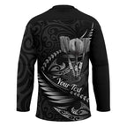 Personalised All Black New Zealand Darts Hockey Jersey Aoteroa Fern Maori Galaxy Style - Aussie Hoodie