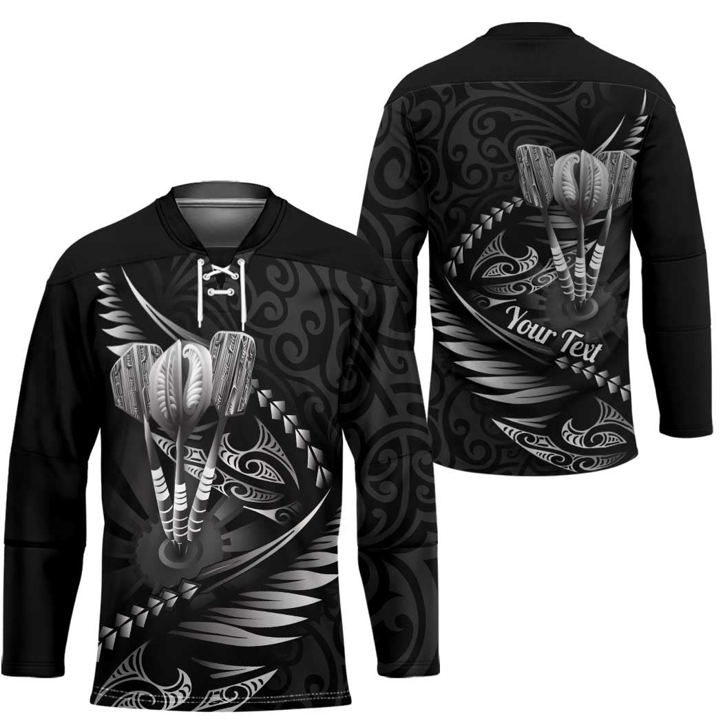 Personalised All Black New Zealand Darts Hockey Jersey Aoteroa Fern Maori Galaxy Style - Aussie Hoodie