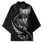 Personalised All Black New Zealand Darts Kimono Aoteroa Fern Maori Galaxy Style - Aussie Hoodie