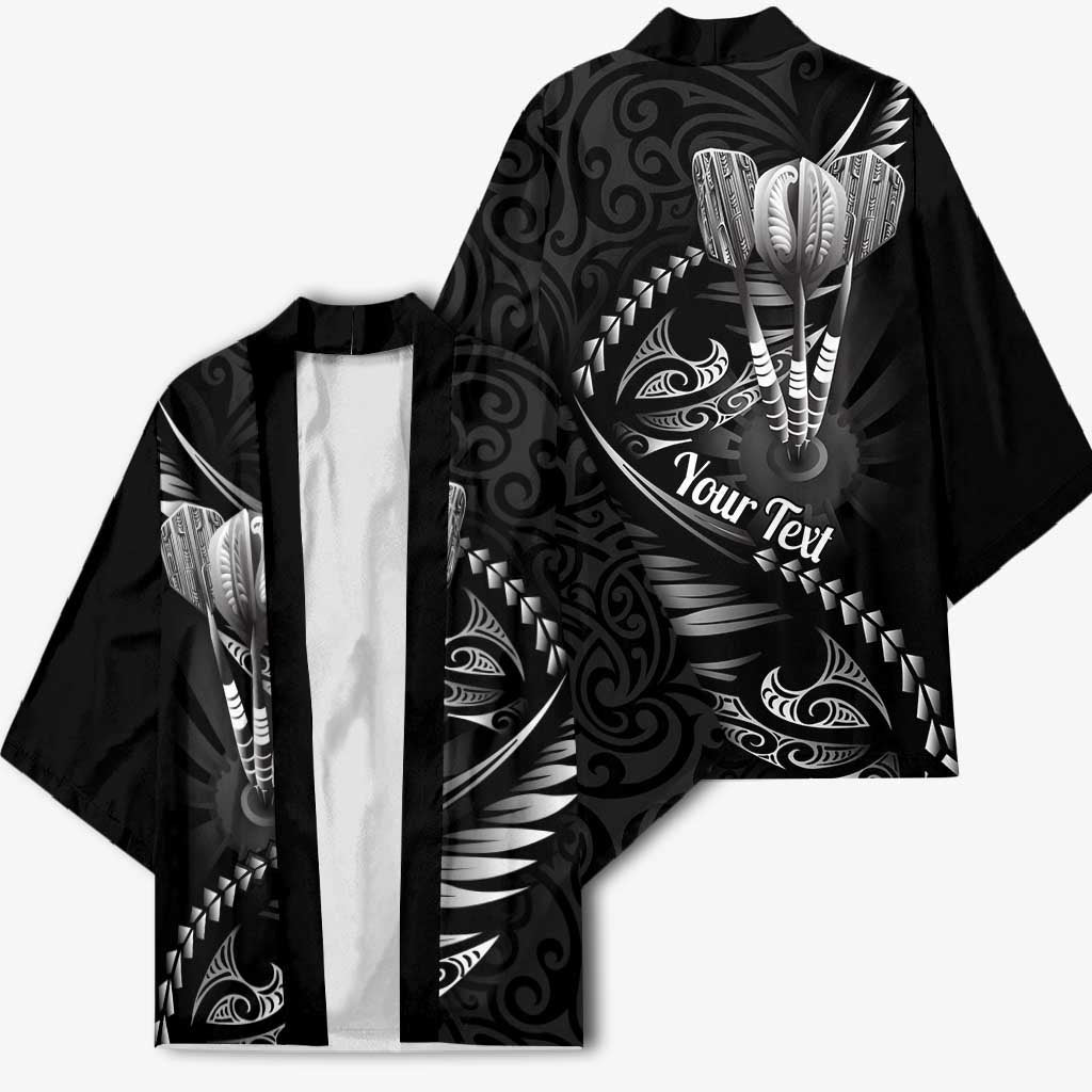 Personalised All Black New Zealand Darts Kimono Aoteroa Fern Maori Galaxy Style - Aussie Hoodie