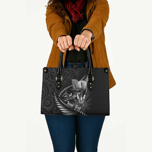 Personalised All Black New Zealand Darts Leather Bag Aoteroa Fern Maori Galaxy Style - Aussie Hoodie